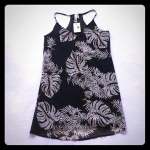 Pink owl black leaves spring dress Sz Small